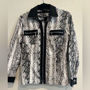 Christine Phillipe Snake‎ print zipper accent jacket